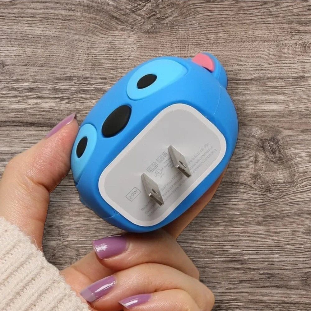 3D DISNEY STITCH CARTOON IPHONE CHARGER CASE PROTECTOR
